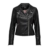 ONLY Damen onlGEMMA Faux Leather Biker OTW NOOS Jacke, Schwarz Black, Medium...