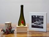 Windlicht aus alter Weinflasche mit einem Reh gift for him Kerze Teelichthalter...