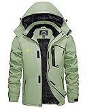 KEFITEVD Jacke Herren Winter Wasserabweisend Atmungsaktiv Winterjacke Fleece...