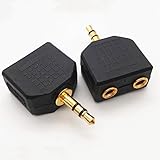 LIWEARE 2 Stück 3,5mm Klinke Stereo Audio Adapter Verteiler 1x 3,5mm Klinke...