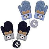 KASURE 2 Paar Baby Winter Handschuhe, Winter Warme Dicke Babyhandschuhe mit...