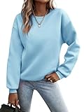 Minetom Pullover Damen Sweatshirt Einfarbige Langarm Rundhals Pulli Herbst...