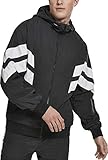 Urban Classics Herren Crinkle Panel Track Jacket Jacke, Black (Blk/Wht 00050),...