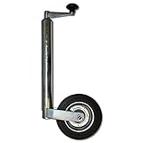 Wiltec Anhänger Stützrad mit 362 kg Stützlast ø48 mm, Bugrad mit Kurbel,...