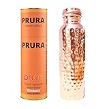 PRURA Wasserflasche aus Kupfer, Federdruck, auslaufsicher, ayurvedisches...