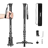 Manbily A-222 ausziehbares Kamera-Einbeinstativ aus Aluminium mit Füßen,...