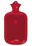 Gummi-Wärmflasche, Halblamelle, 2l, rot