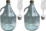 lilawelt24 2X 3L Flasche mit Schraubverschluß + Stopfen + Gärröhrchen...
