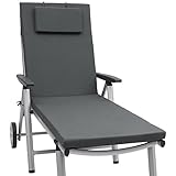 Beautissu Gartenliege Auflage Sonnenliege 200x60x5 cm Loft RL – UV-Beständige...