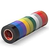 ERKO Isolierband Multicolor 10er Pack 15mm x 10m PVC Elektrische Leitungen...
