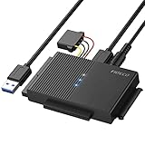 FIDECO IDE und SATA Adapter, USB 3.0 Festplatten Adapter mit Netzschalter, SATA...