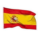 Aricona Spanien Flagge 90x150cm - wetterbeständige Fahne mit Messingösen, 100%...