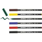 edding 4200 Porzellanpinselstift - bunte Farben - 6 Stifte - Pinselspitze 1-4mm...