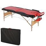 Mucola Massageliege 2 Zonen klappbar Holz Massagetisch höhenverstellbar...