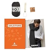 myboshi Strickset Schal Fairfield, Strickset für Anfänger, inkl. No.1 Wolle,...