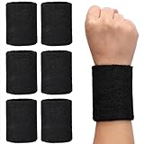 H&S 6er Set Schweißband Handgelenk - 6X Arm Schweissband für Damen Herren...