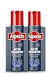 Alpecin Aktiv-Shampoo A2-2 x 250 ml - Shampoo gegen fettende Kopfhaut, reinigt...