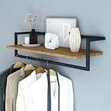 [en.casa] Wandgarderobe mit Ablage Evje Wandregal mit Kleiderstange Hängeregal...