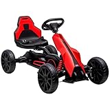 HOMCOM Gokart Tretauto mit Handbremse, verstellbarem Sitz, Vor- und...