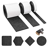 Auckpure Filzgleiter selbstklebend, 3 Rollen, Filzgleiter, schwarzer Filz, 100...