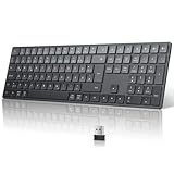 TECURS Bluetooth Tastatur Kabellos, Deutsches Layout QWERTZ Tastatur, USB 2.4G...