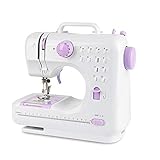 12 Stichmuster Nähmaschine für Kinder und Anfänger, Mini-Nähmaschine mit...