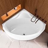 ECOLAM Badewanne Eckbadewanne Bala 140x140 cm + Schürze | moderne Wanne mit...