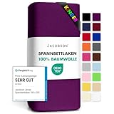 Jacobson Jersey Spannbettlaken Spannbetttuch Baumwolle Bettlaken (60x120-70x140...