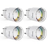 GHome Smart WLAN Steckdose, Kleinste WiFi Steckdose 4er Pack, Stromverbrauch...