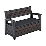 Keter Signature Gartenbank 130x60x85 cm, wetterfeste Aufbewahrungsbank mit 227...