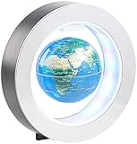 infactory Schwebender Globus: Freischwebender 10-cm-Globus in Magnet-Ring mit...