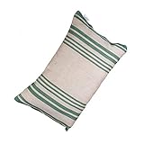 FinTec gestreiftes Saunakissen Streifen grün I 400 x 200 mm | 70% Leinen, 30%...