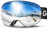 GlaRid Skibrille Herren Damen, OTG Ski Goggles Rahmenlose Snowboardbrille für...