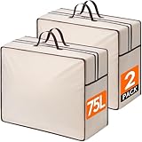 Lifewit 75L Aufbewahrungstasche mit Verstärkten Griffen, 2 Stück Aufbewahrung...