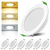 Asstikoo LED Einbaustrahler 230V Dimmbar, 7W 6er Set Einbauleuchten Deckenspots...