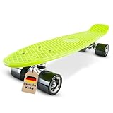 BIKESTAR Vintage Retro Cruiser Skateboard 60mm für Kinder und Erwachsene auch...
