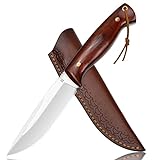 Goodchef Jagdmesser, Scharfer D2 Edelstahl Klinge mit Exquisite Ledertasche für...