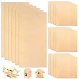 MeiHongJiaYe 18 Stück Unbehandelte Holzplatten zum Basteln, Balsaholz 1.5 mm...