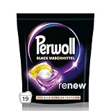 Perwoll Renew Caps Black Waschmittel (19 Wäschen), All-in-1 Waschmittel Caps...