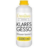 Creative Deco Professionell Klar Gesso | 1L | Perfekte Grundierung für Malerei...