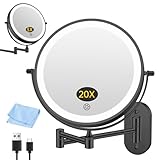 FUNTOUCH 5000mAh Wiederaufladbar Kosmetikspiegel mit Beleuchtetung, 3X 20X...