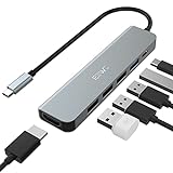 USB C Hub, JESWO 6 in 1 USB C Adapter mit 4K HDMI, 1 USB 3.0, 3 USB 2.0 und 100W...