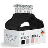 Blumtal Kleiderbügel 20 Stück - Kleiderbügel Samt 360° drehbar und belastbar...