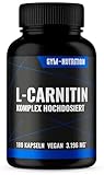 L - CARNITIN Dreifach Komplex 3196mg 180 Kapseln ultra hochdosiert - L-Carnitin...