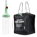 RISEPRO Solar-Duschtasche, 40L, solarbetrieben, Campingdusche, mit Temperatur,...