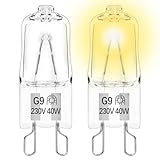 VMUTGA 2 Stück G9 Backofenlampe 40W 230V, 300 Grad Hitzebeständiges Hohe...