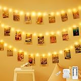 CNMTCCO 100 LED 10M Foto Lichterkette, batteriebetriebene Lichterkette,mit 50...