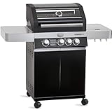RÖSLE Gasgrill BBQ-Station VIDERO G3 Schwarz, Grill mit 3 Haupt- und 1...