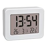 TFA Dostmann Mini Wecker mit Temperatur, 60.2044.02, Tischuhr,...