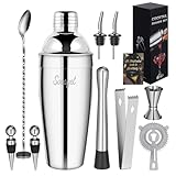 Sosayet Cocktail Shaker Set, 10-teiliges Edelstahl Cocktail Set mit Zubehör &...